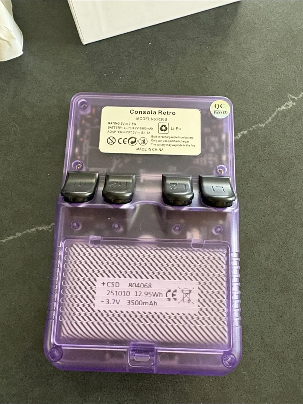 Portable Purple Retro Handheld Gaming Console with Dual Analog Sticks